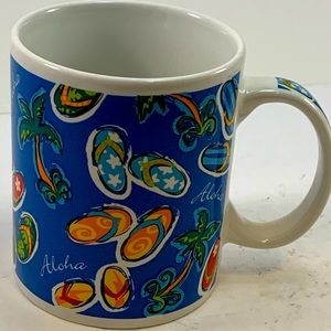 Flip Flops in Paradise Mug Hawaii Aloha ABC Store 14 oz Blue Flip Flops